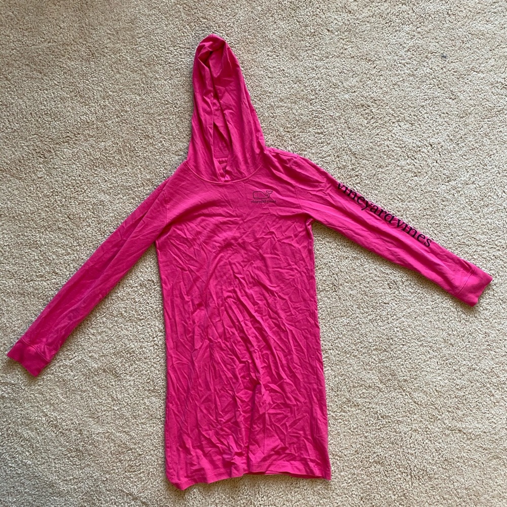 vineyard vines swim pullover dress with hood